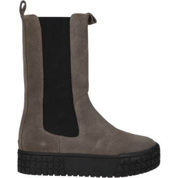Grijze suède Hip Shoes D1368 23SU dames chelsea boot met plateauzool.