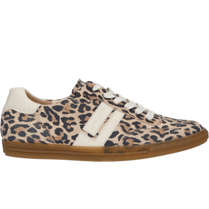 Brauner Wildleder Paul Green 5450 307 Leopard Damen Sneaker.